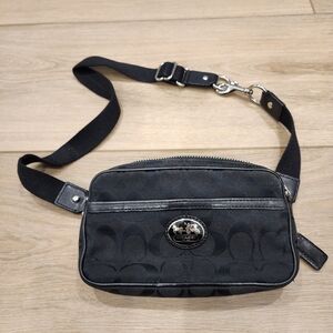Coach Black Belt Bag with Silver Details